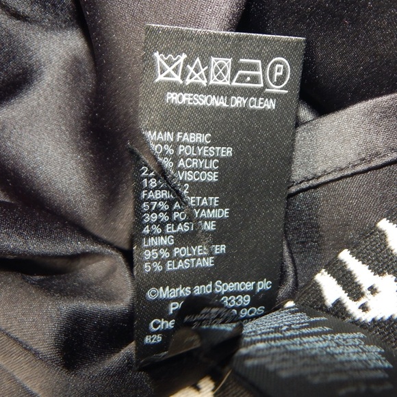 M&S Speziale Per Una Black White Mix Short Sleeve Lined Dress size 10 UK, 6 US - Picture 6 of 6